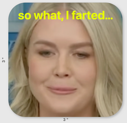 Funny "so what, I farted..." Auto Decal (4-Inch Squared)